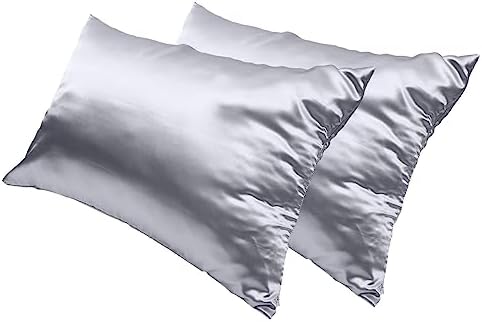 ABOOFAN 2pc Cooling Polyester Pillowcases Breathable Deep Grey