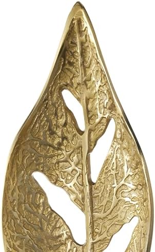 Deco 79 Gold Leaf Aluminum Sculpture with White Marble Base