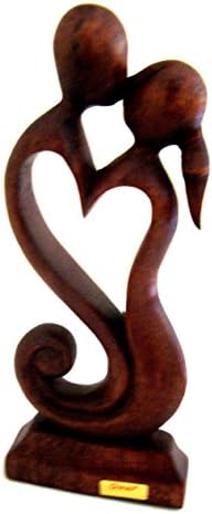 OMA Wooden Romantic Love Statue Eternal Kiss Home Decor