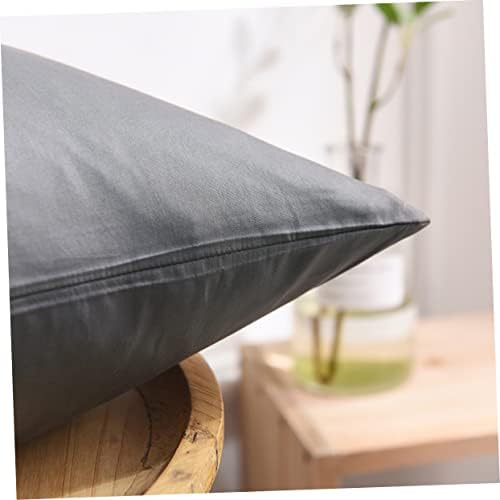 Amosfun 2-Pack Dark Grey Solid Cotton Pillow Covers