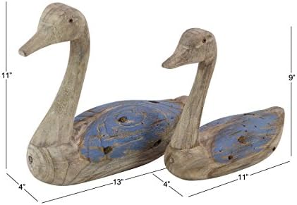 Deco 79 Coastal Wood Duck Statues Set of 2