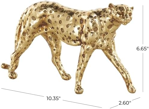Deco 79 Resin Leopard Gold Statue 10x3x7
