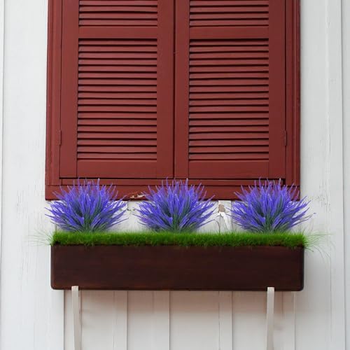 LikSoor 8 Bundle Artificial Lavender Flowers UV Resistant