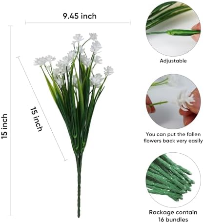 16-Bundle Artificial White Daffodil Flowers