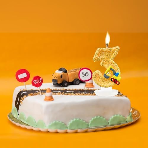 CasaPopz Construction Birthday Candle Number 2