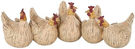 Deco 79 Polystone Chicken Statue with Gold Heads 1