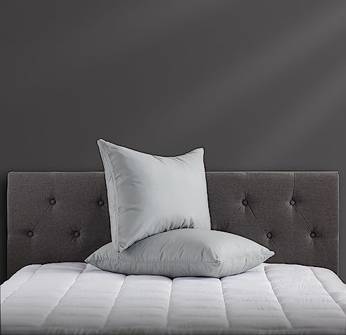 MICROPUFF Zippered Pillow Protectors Queen 20x30 Gray 4 Pack