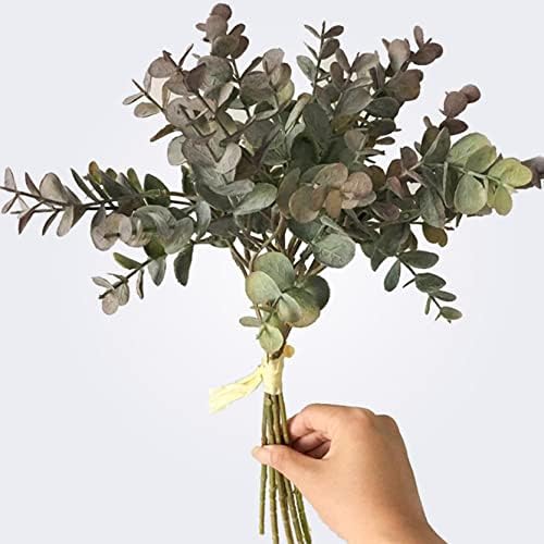 6 Pcs Plastic Eucalyptus Stems for Home Decor
