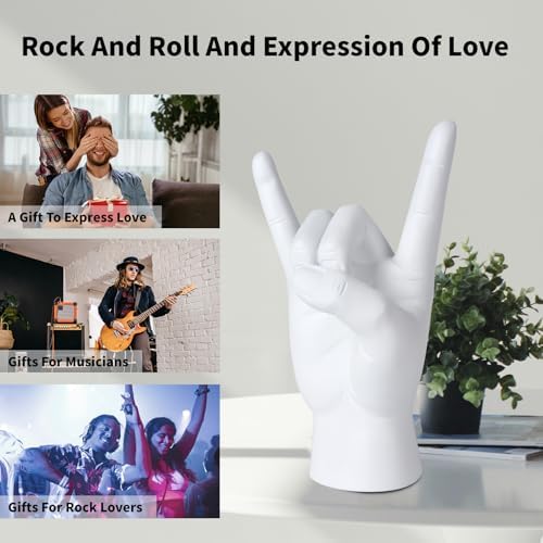 Rock and Roll Finger Sculpture White Decor