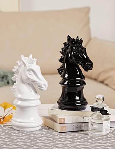 NENBOLEC Chess Decor Sculpture 10 Inch Black Statue