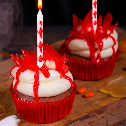 Gulfmew 12 Pcs Bloody Handprint Birthday Candles 1