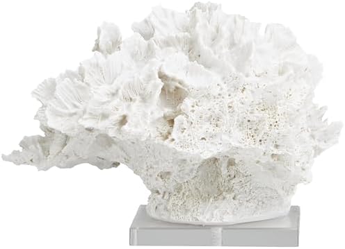 Deco 79 White Coral Sculpture with Clear Acrylic Base