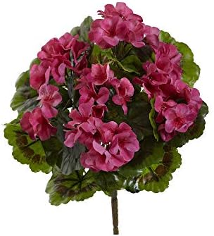 Nearly Natural Artificial Geranium Bush Set of 4