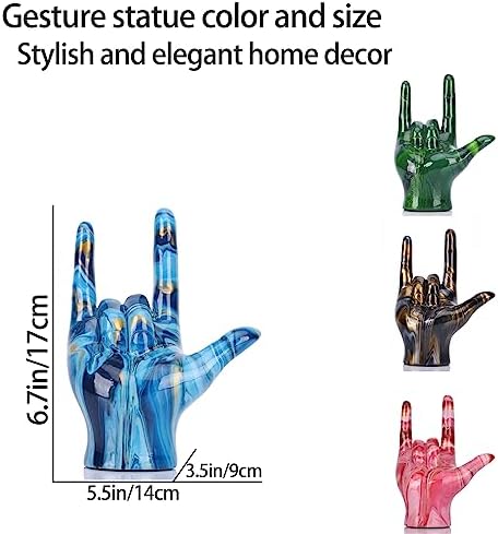 I Love You Gesture Statue - Green Home Decor Sculpture