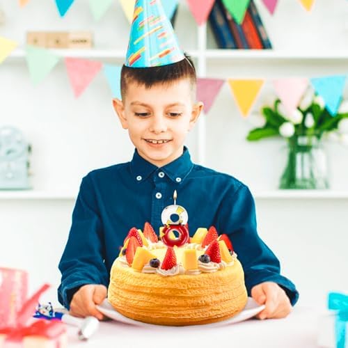 Cartoon Red White Number 8 Birthday Candle