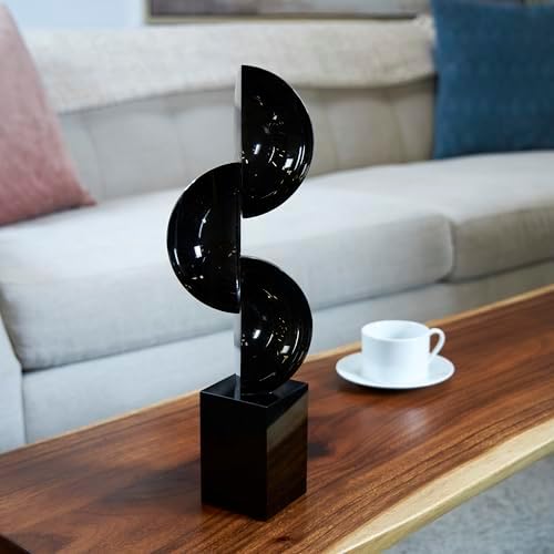 Deco 79 Black Crystal Geometric Sculpture