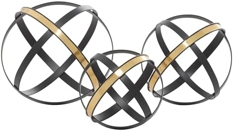 Deco 79 Black Gold Metal Sculpture Set of 3