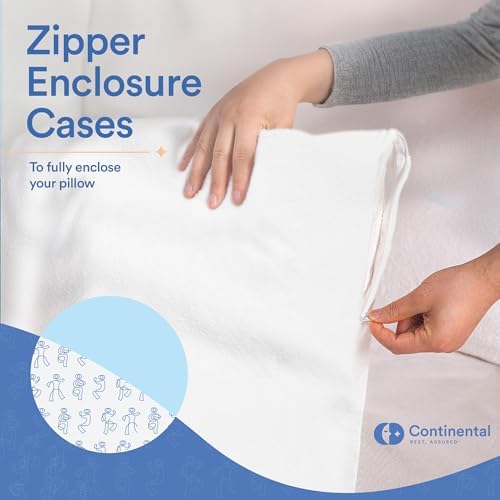 Continental Bedding Pillow Protectors - 18x18 Inch Zippered Fleece