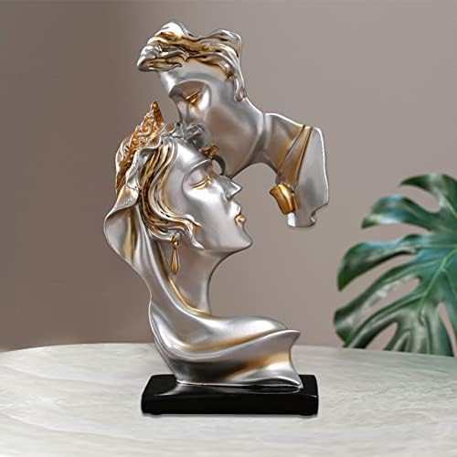 JXCBXJ Couples Kiss Resin Sculpture