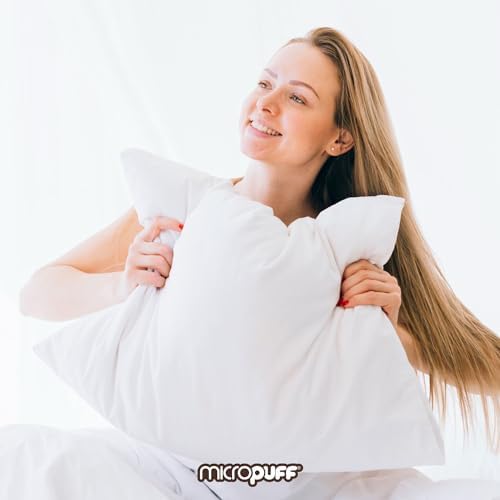 MICROPUFF Zippered Pillow Protectors Queen 20x30 Gray 4 Pack