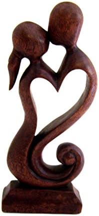 OMA Wooden Romantic Love Statue Eternal Kiss Home Decor