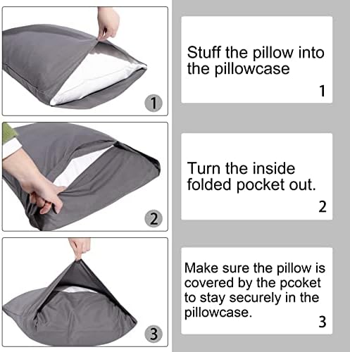 EmpireBed Queen Oversize Pillowcase Pack of 2 - 100 Cotton Envelope Closure