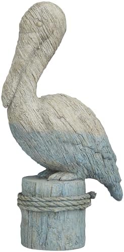 Deco 79 Blue Polystone Sculpture with Rope Details