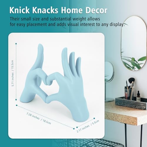 Accessoryway Blue Heart Hands Sculpture Decor
