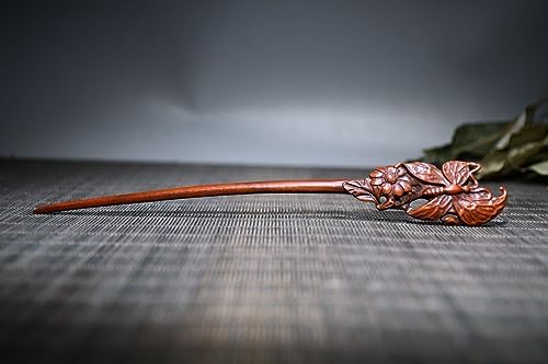 LimpaC Handcrafted Boxwood Butterfly Hairpin Statue