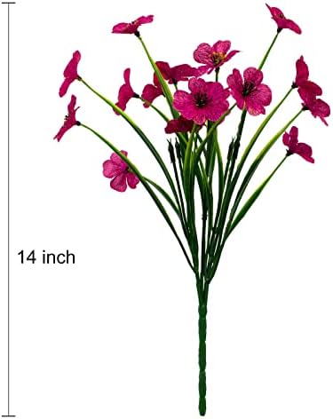 15 Bundles Fuchsia Artificial Flowers Outdoor UV Resistant