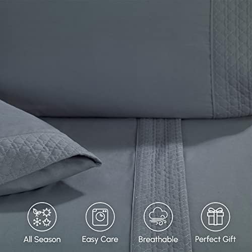 Elegant Comfort Luxurious 4-Piece Quilted Bed Sheet Set