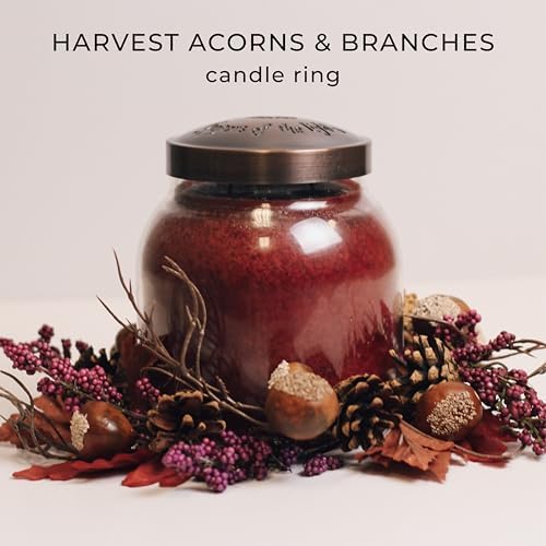 A Cheerful Giver Wreath Candle Ring with Acorns Branches
