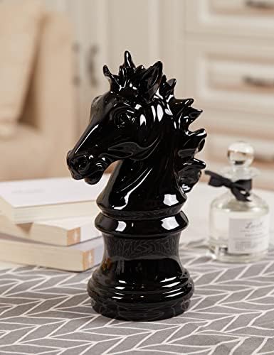 NENBOLEC Chess Decor Sculpture 10 Inch Black Statue