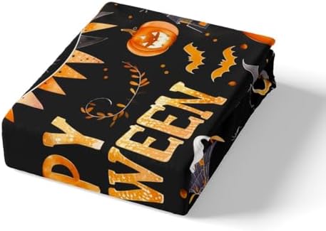 Happy Halloween Fitted Sheet Twin Size with 1 Pillowcase