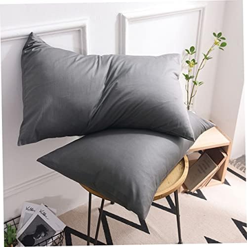 Amosfun 2-Pack Dark Grey Solid Cotton Pillow Covers