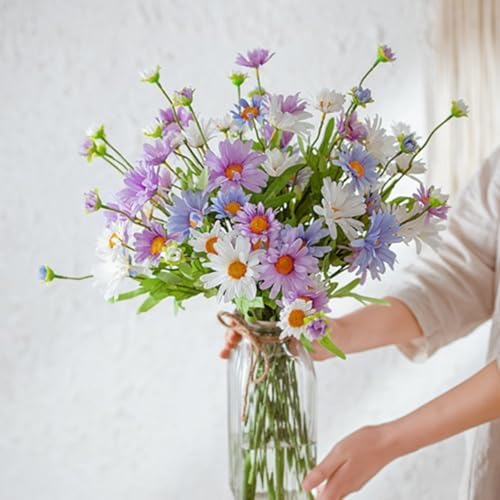 Artificial Daisy Flowers 8 Bundles Purple