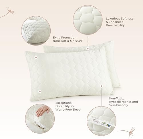 Organic Cotton Pillow Protector - 2 Pack King Size