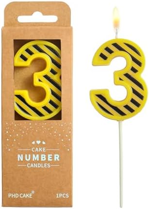 PHD CAKE 276 Inch Number 3 Birthday Candle