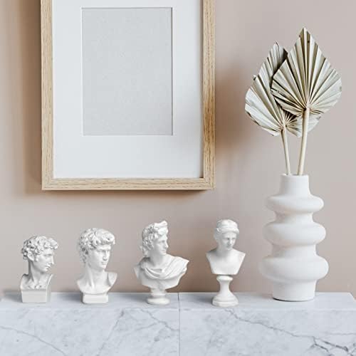 TRANSGOOD 4Pcs Classic Greek Bust Resin Statues Home Decor