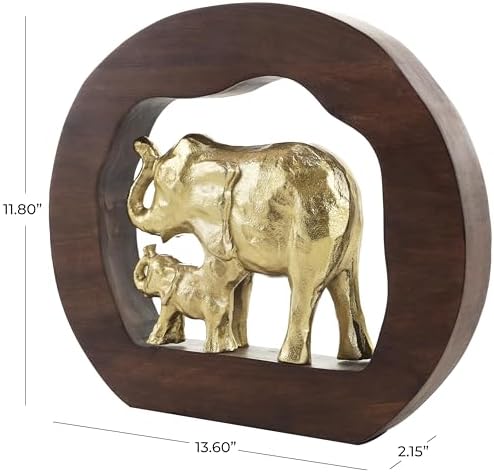 Deco 79 Gold Elephant Sculpture Home Decor Statue