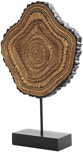 Deco 79 Brown Resin Tribal Sculpture with Black Stand