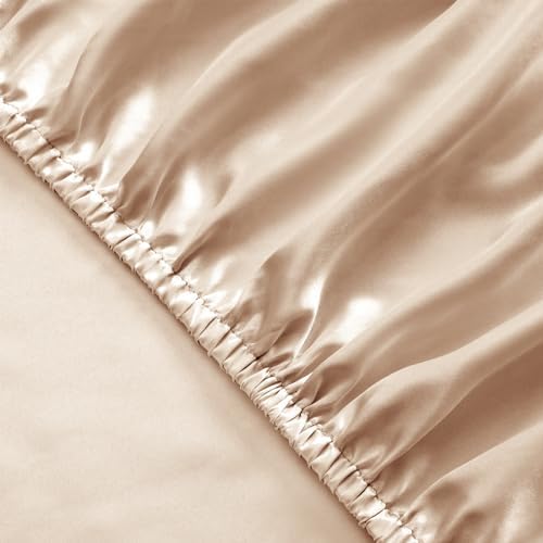 SiinvdaBZX 3-Piece Satin Fitted Sheet Set