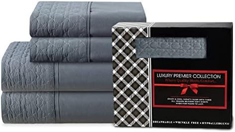 Elegant Comfort Luxurious 4-Piece Quilted Bed Sheet Set