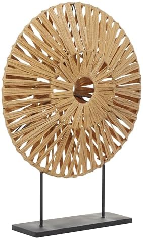 Deco 79 Coastal Rattan Decorative Sculpture with Black Stand