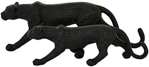 Deco 79 Polystone Leopard Statues Set of 2