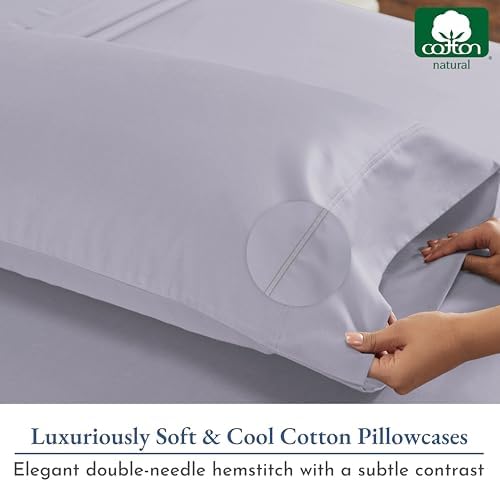 California Design Den 100 Cotton King Pillowcase Set of 2 Lavender