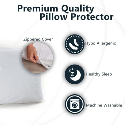 ComfiLife Waterproof Pillow Protectors - Zippered Covers for Standard Pillows