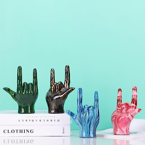I Love You Gesture Statue - Green Home Decor Sculpture