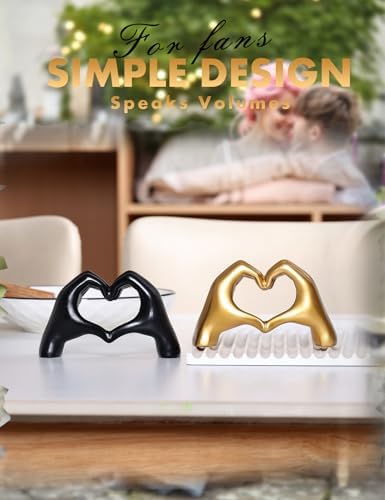 Heart Hands Sculpture Gold Decor Living Room Bedroom Accent