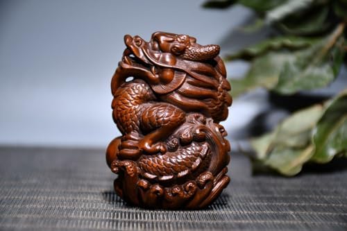 LimpaC Boxwood Zodiac Dragon Grain Statues